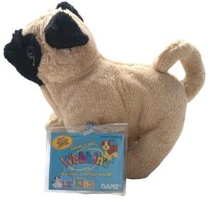 Ganz Webkinz Lil' Kinz Pug Plush HS105 Sealed Tag 6" Stuffed Dog